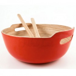 Saladier en bambou orange Hai Quai