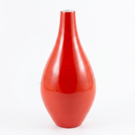 Vase en céramique laqué orange Lo Bau