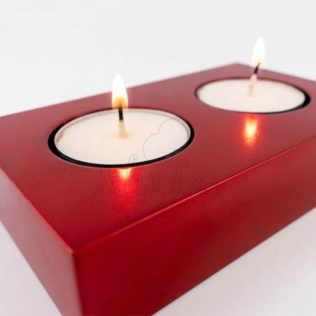 Bougeoir laqué rouge Hai Lo