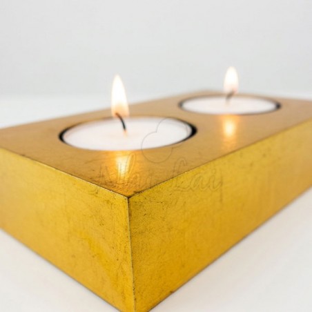 Bougeoir laqué doré Hai Lo
